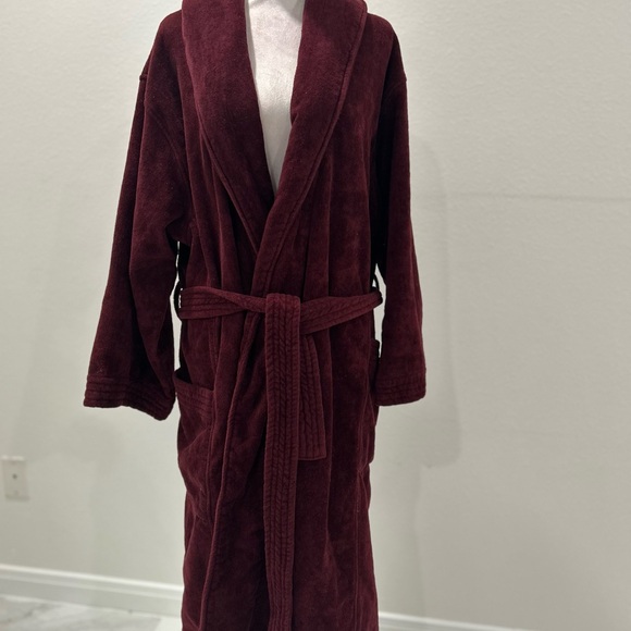 Avocado Organic French Terry Cloth Women's Robe in Color Port, Size L, EUC - Picture 4 of 9